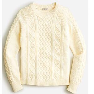 J Crew Cotton Cable Knit Sweater in Linen